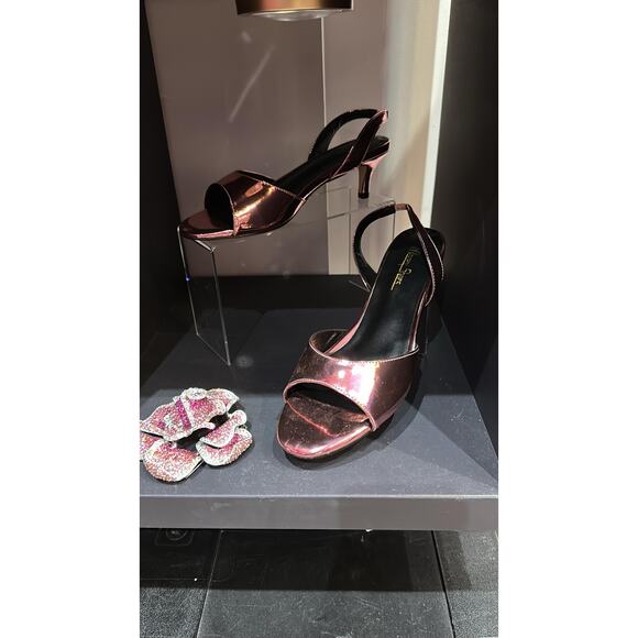 Milooey Metallic Pink Slingback Kitten Heel Size 8.5 Womens NWT - Picture 2 of 2